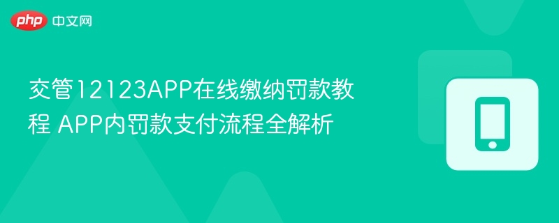 交管12123APP在线缴纳罚款教程 APP内罚款支付流程全解析