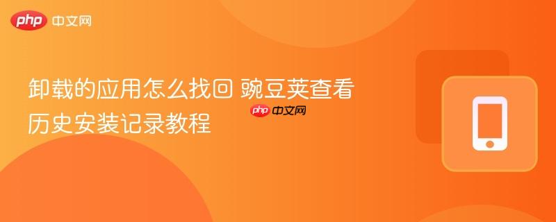 卸载的应用怎么找回 豌豆荚查看历史安装记录教程