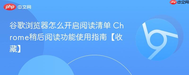 谷歌浏览器怎么开启阅读清单 Chrome稍后阅读功能使用指南【收藏】