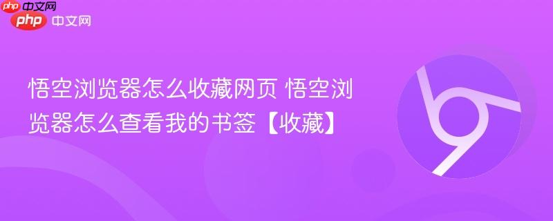 悟空浏览器怎么收藏网页 悟空浏览器怎么查看我的书签【收藏】