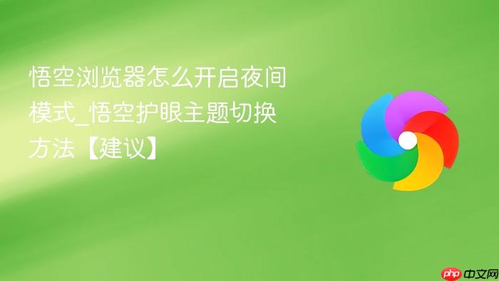 悟空浏览器怎么开启夜间模式_悟空护眼主题切换方法【建议】