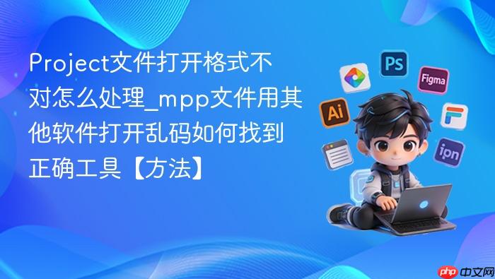 Project文件打开格式不对怎么处理_mpp文件用其他软件打开乱码如何找到正确工具【方法】