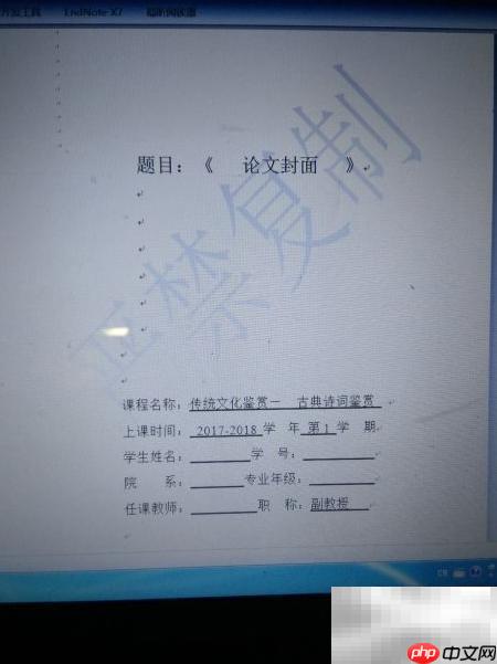 公共课格式参考